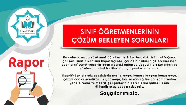 Sınıf Öğretmenlerinin Çözüm Bekleyen Sorunları