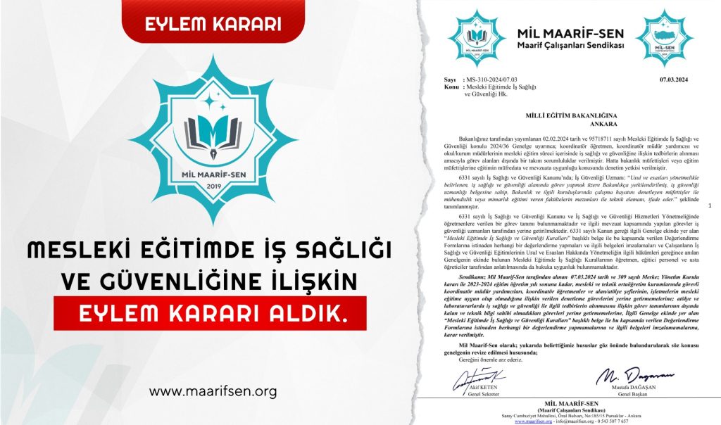 Mesleki Eğitimde İş Sağlığı ve Güvenliğine Dair Eylem Kararımız