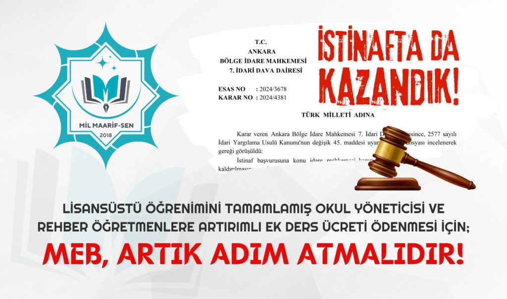 İstinafta da Kazandık !