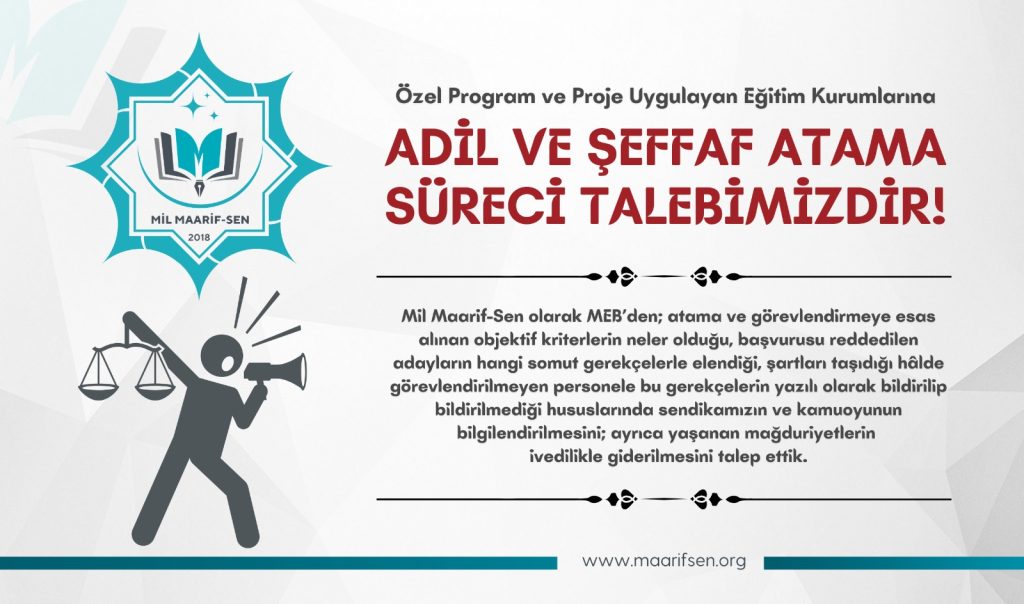 Özel Program ve Proje Uygulayan Okullarda Görevlendirme Sürecinde Adalet, Şeffaflık ve Liyakat İstiyoruz!