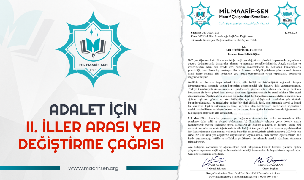 İller Arası Yer Değiştirmede Aile Birliği ve Adalet İçin 2. Duyuru Yapılmalıdır