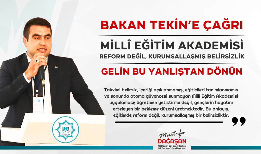 BAKAN TEKİN’E ÇAĞRI: “GELİN BU YANLIŞTAN DÖNÜN”
