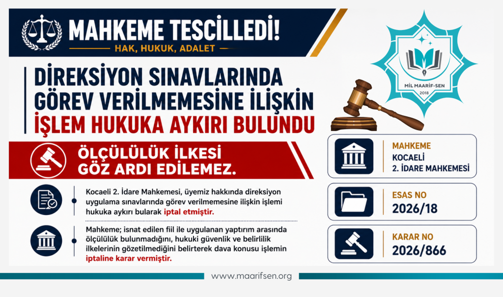 Mahkemeden Emsal Karar: Direksiyon Sınavlarında Görev Verilmeme İşlemi Hukuka Aykırı Bulundu
